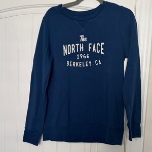 The North Face Navy Sweatshirt with White Lettering